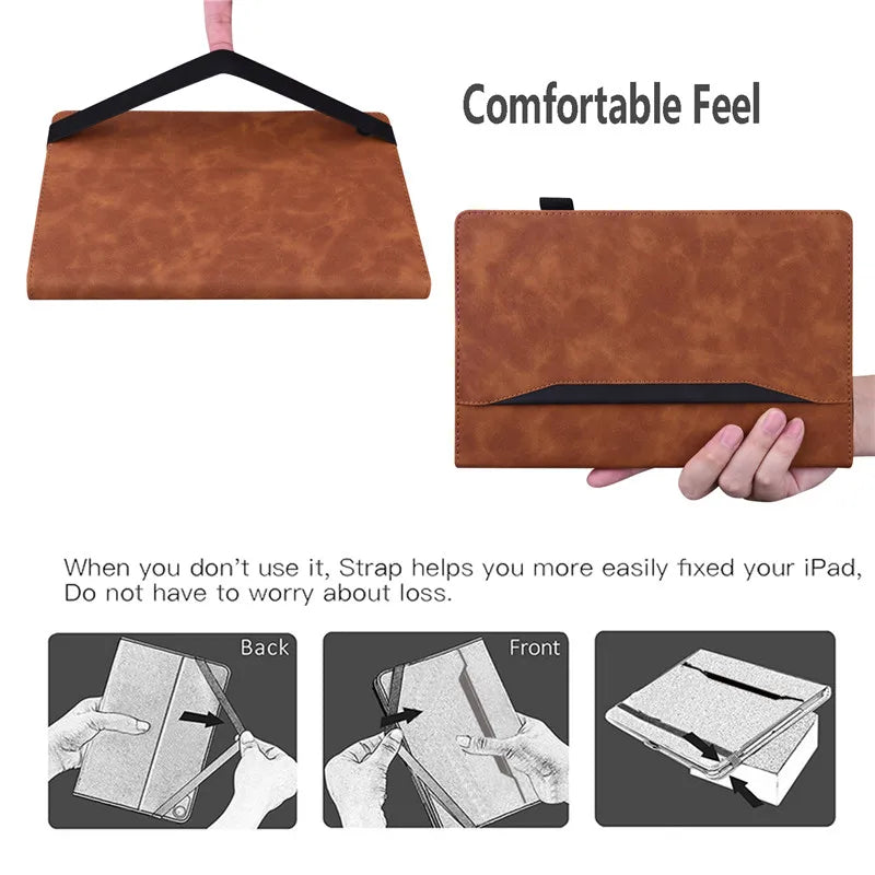 Coque For Samsung Tab A9 Plus 11" Tablet Case Luxury PU Leather Wallet Cover For Galaxy Tab A9+ SM-X210 SM-X215 SM-X216B Funda