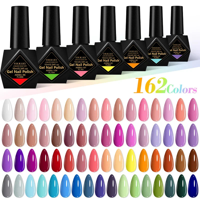 10pcs 10ml Gel Nail Polish Set, HEMA TPO Free, Red ,Coffee Brown, Semi Permanent Soak Off ,UV Gel Varnish For Winter Nail Supplies.