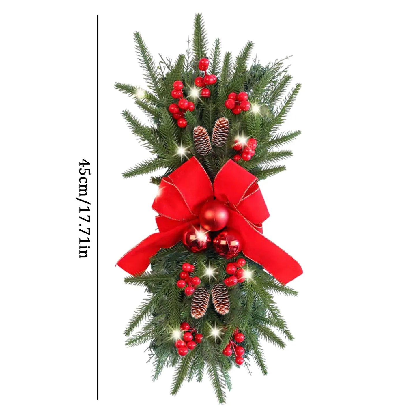 Christmas Wreath Pendants Stairway Stairs Trim Door Window Wreath Wall Hanging Garland Ornaments Xmas Navidad Holiday Decoration