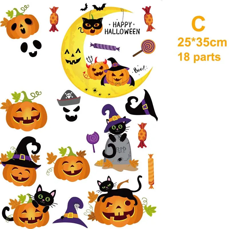 Halloween Decorations Window Clings Halloween Window Stickers Bat Skull Skeleton Stickers Halloween Window Decor for Glass Wall