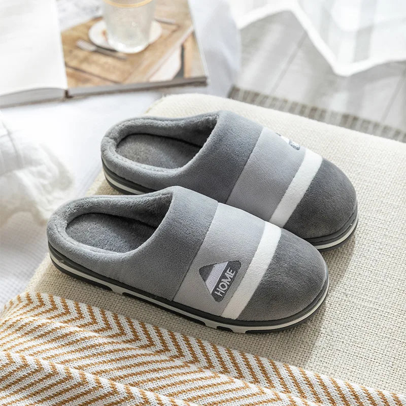 Winter Footwear Flat New Women Thick Indoor Home Non Slip Versatile House Shoes Warm Plush Cotton Slippers For Men