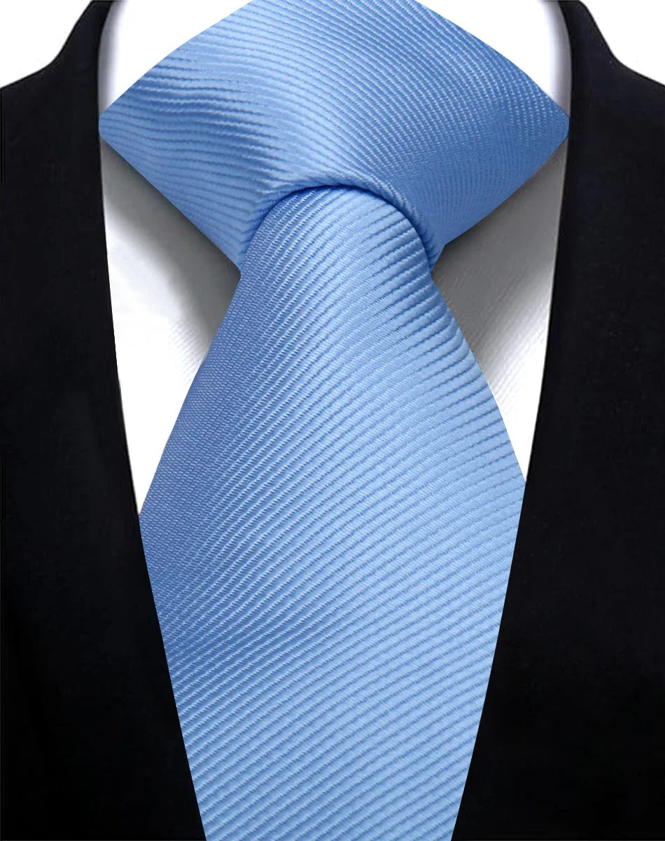 Solid Tie 7.5cm Necktie For Men Fashion, Wedding  Slim Blue Gray.