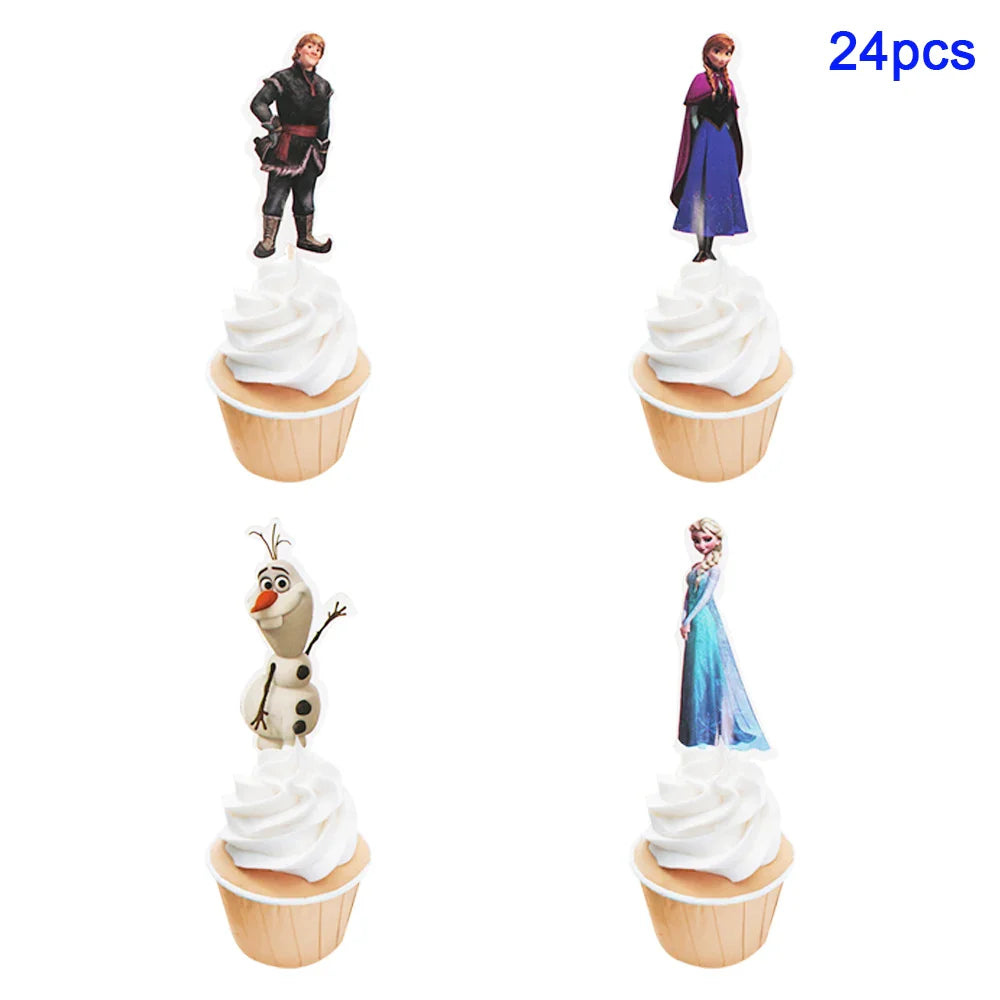 Frozen Anna Elsa Princess Birthday Party Decorations Balloon Disposable Tableware Party Supplies