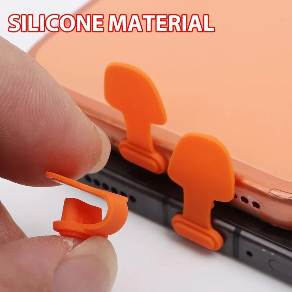 2-12PCS Anti-Lost Dust Plugs Type C Charging Port Cover for IPhone 17 16 15 Xiaomi 17 Samsung S26 TYPE-C Stopper Cap Dustplugs