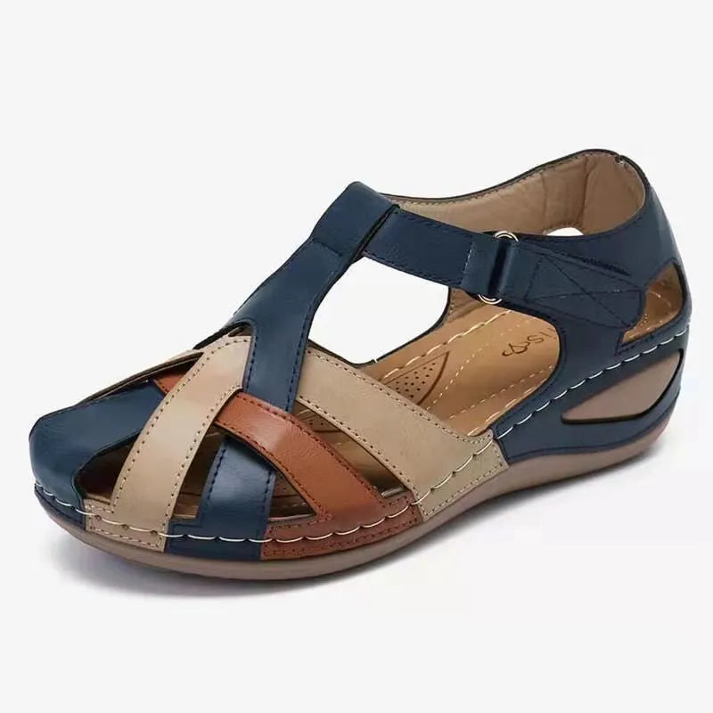 Ladies Sandals Summer Women's Shoes Large Size Wedge Sandals Bunch Foot Casual Printed Sandals Ladies sandals for women