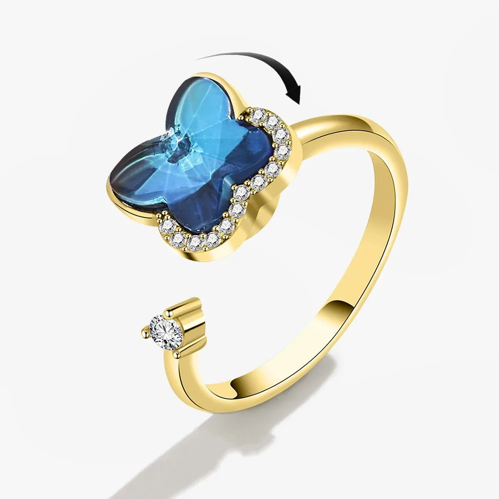Vintage Dandelion Anxiety Ring Fidget Spinner Rings for Women Stackable Finger Ring Anti Stress Engagement Jewelry Rotate Gifts