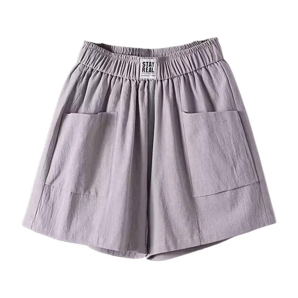 Cotton Linen Shorts Women's Sports Shorts Summer Solid High Waist Black Shorts Women Fashion Plus Size Casual Basic Short Pants