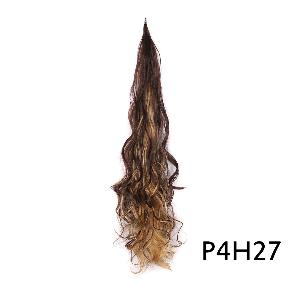 32" Flexible Wrap Around Ponytail Hair Extension Long Curly Synthetic Ponytail Wavy Pretty Hair Ponytails Hairpieces For Women