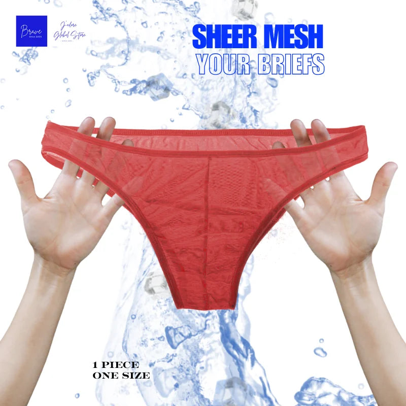 Mens Underwear Men's Fashionable Breathable Triangle Underwear, Mesh Transparent Comfortable Sexy Men's Underwear Men Briefs YW