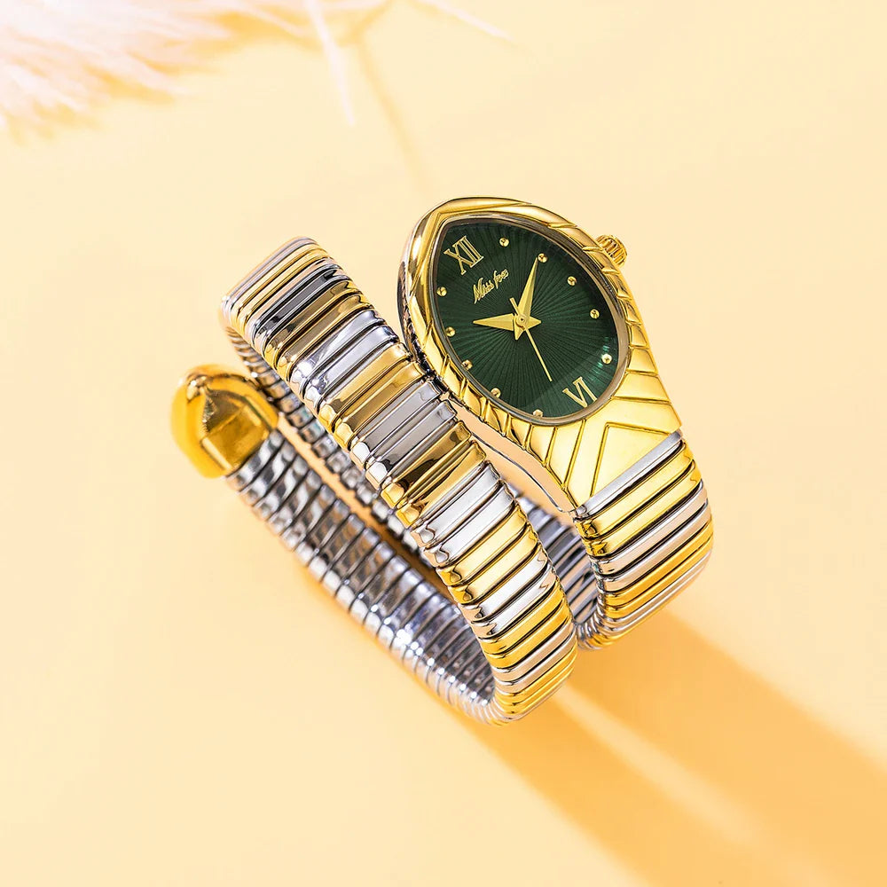 Top Brand MISSFOX Women's Watches New Quartz Snake Shape Simple Ladies Watch Fashion Unique Strap Waterproof Wristwatches