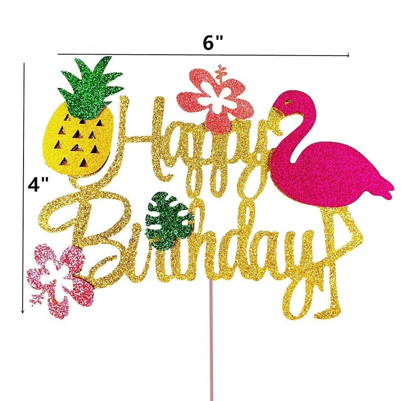 Hawaiian Party Decorations Flamingo Garlands Banner Balloons For ALOHA Luau Party Tropical Summer Beach Birthday Party Supplies