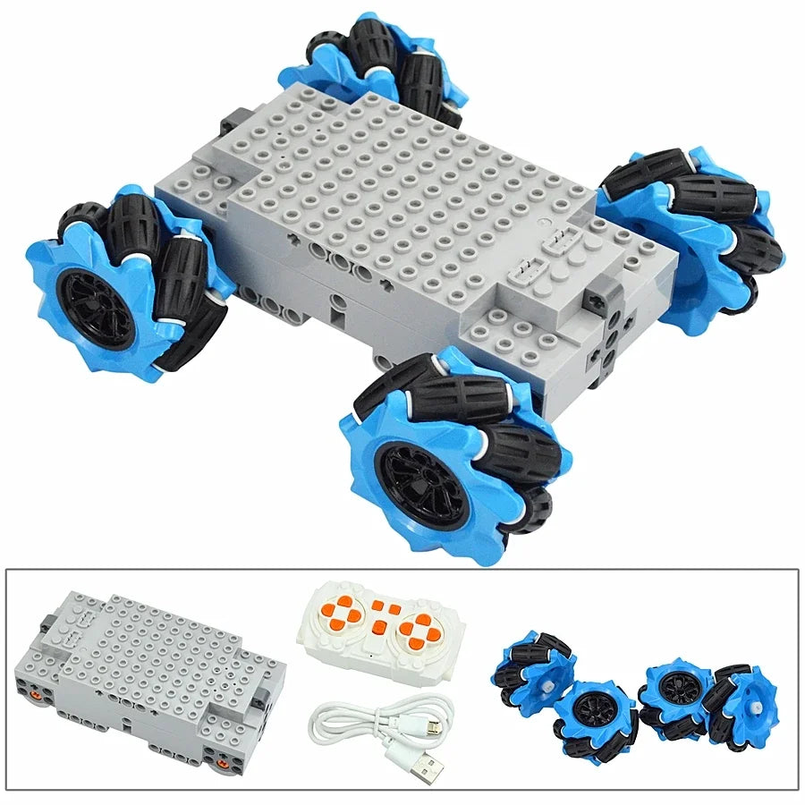 Mecanum MOC Technical Universal Omnidirectional for 45544 EV3 Robotics Model Parts DIY Building Blocks Tires Leduo