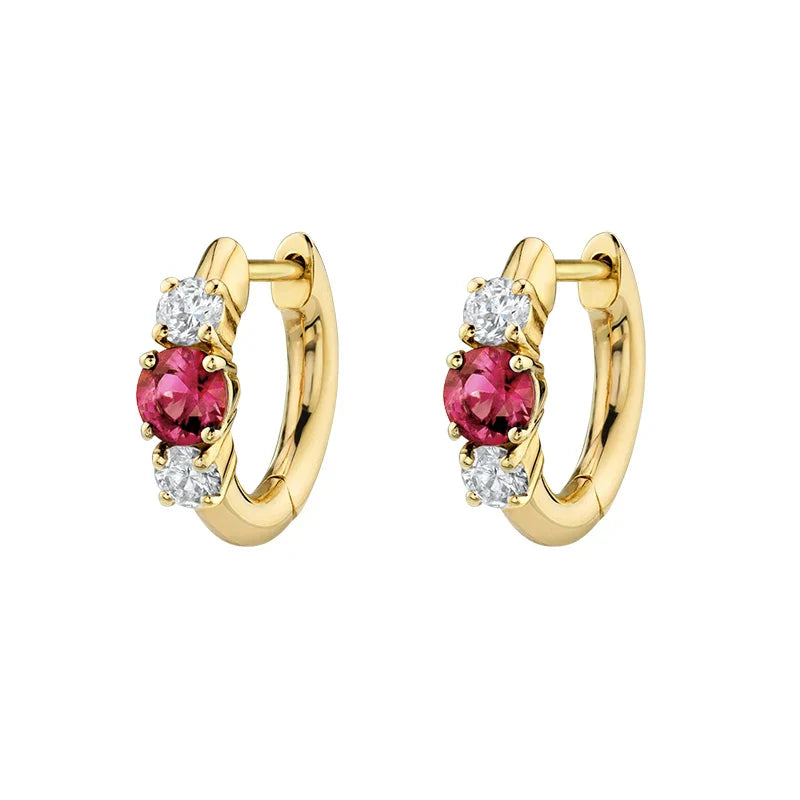 925 Sterling Silver Ear Needle Rose colors Zircon Hoop Geometric Pendant Earrings for women Luxury Fashion Wedding Jewellery2023