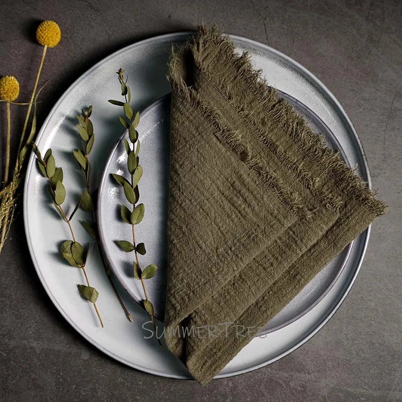 Large Napkins Cotton Gauze 41cm Napkin Muslin Tea Towels Dinner Retro Cheesecloth Wedding Party Rustic Table Decoration 16inch