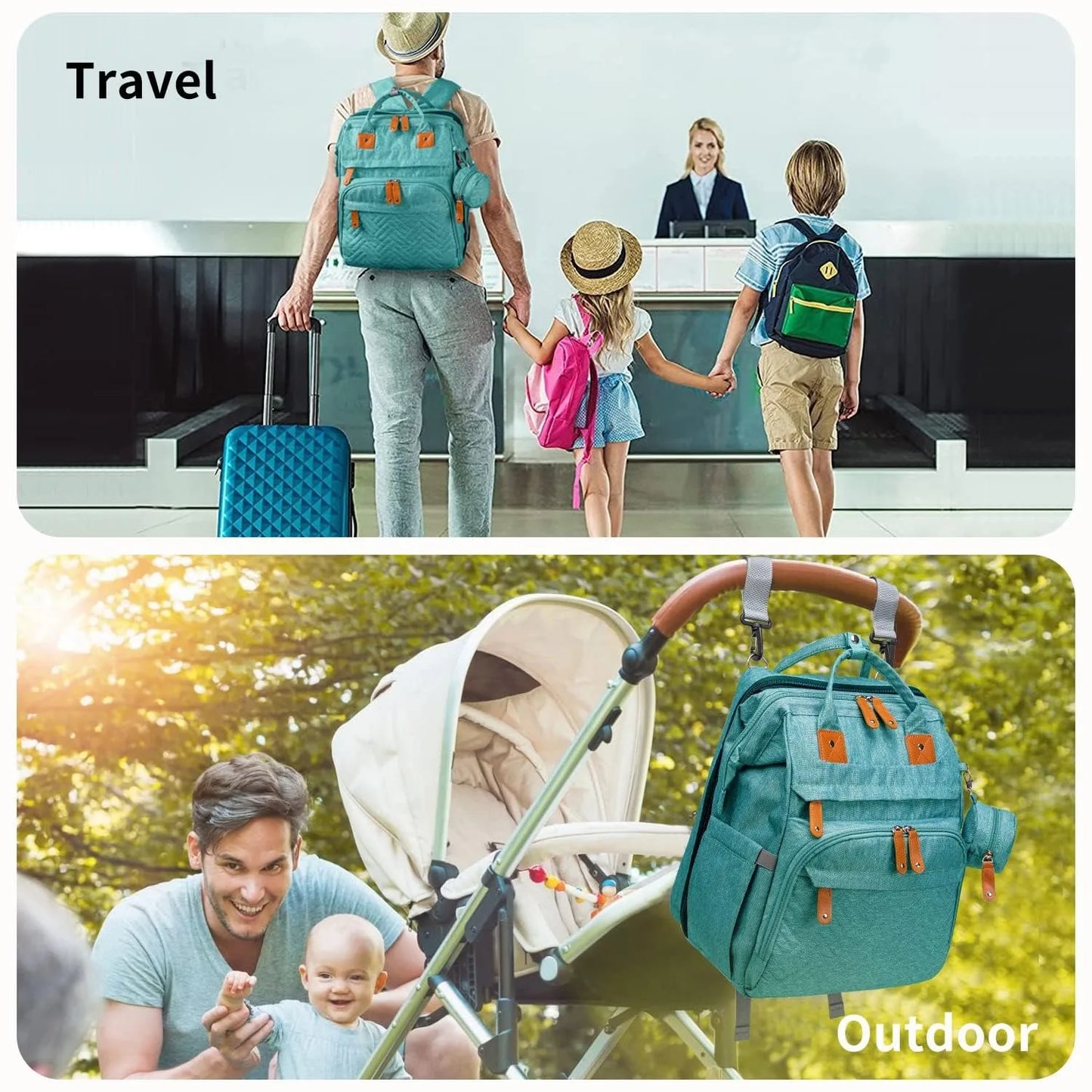 Baby Diaper Bags with Changing Station, Waterproof Large Capacity