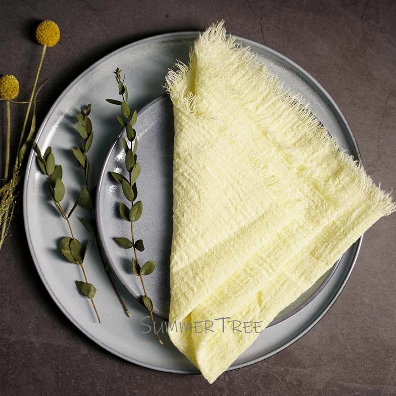 Large Napkins Cotton Gauze 41cm Napkin Muslin Tea Towels Dinner Retro Cheesecloth Wedding Party Rustic Table Decoration 16inch