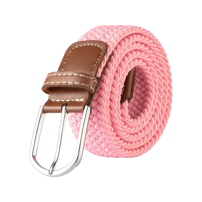 Black Female Casual Knitted Pin Buckle Men Belt Woven Canvas Elastic Expandable Braided Stretch Belts for Women Jeans Belts Belt