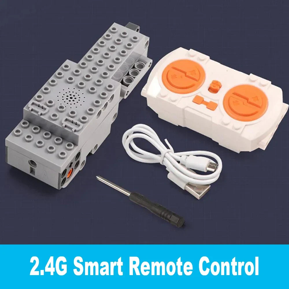 MOC Remote Control Set Rechargeable Battery Box Blue-tooth M Motor Speed Control APP Program PF Building Blocks Modification