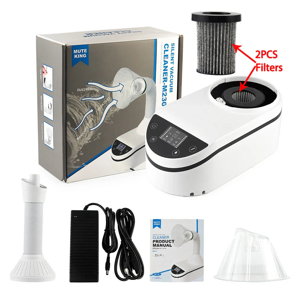 230W Nail Vacuum Cleaner Nail Dust Collector Super Power Brushless Motor Nail Dust Suction Nails Art Salon Device LED Spotlight