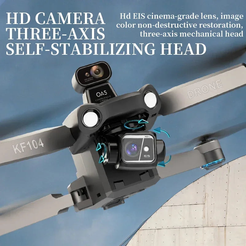 KF104 MAX2 Screen Control Drone 3-Axis Brushless Enhanced Pan Tilt+EIS Electronic Stable HD Camera Laser Obstacle Avoidance Dron