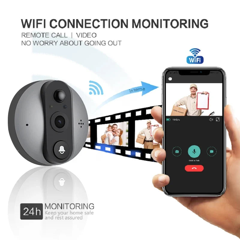 4.3 Inch IPS Screen 2MP 1080P Tuya APP WIFI Doorbell IR Night Vision Visual Doorbell Intercom Video Door Phone