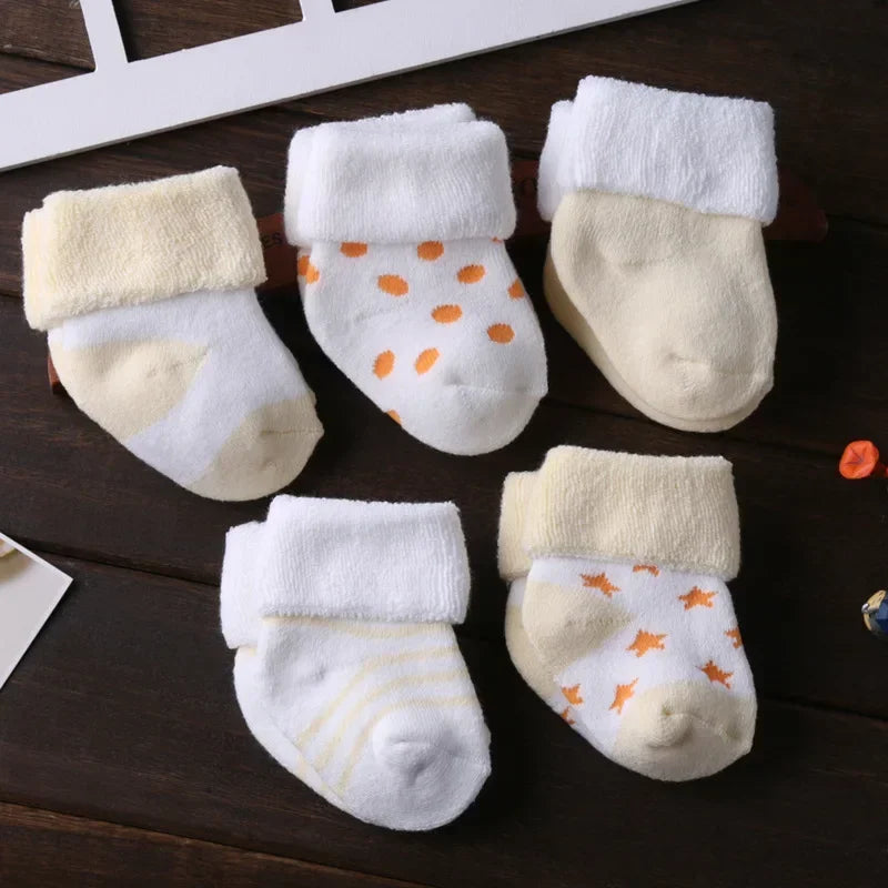5pairs/lot Unisex Non-Skid Baby Shoe Socks 0-12months Cotton Baby Boy
