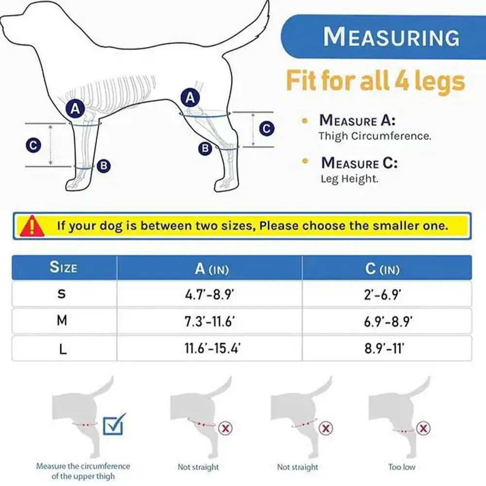 Dog Knee Protector Adjustable Black Dog Back Leg Brace Comfortable Knee Pad For Leg Injury Care Universal Leg Protector For