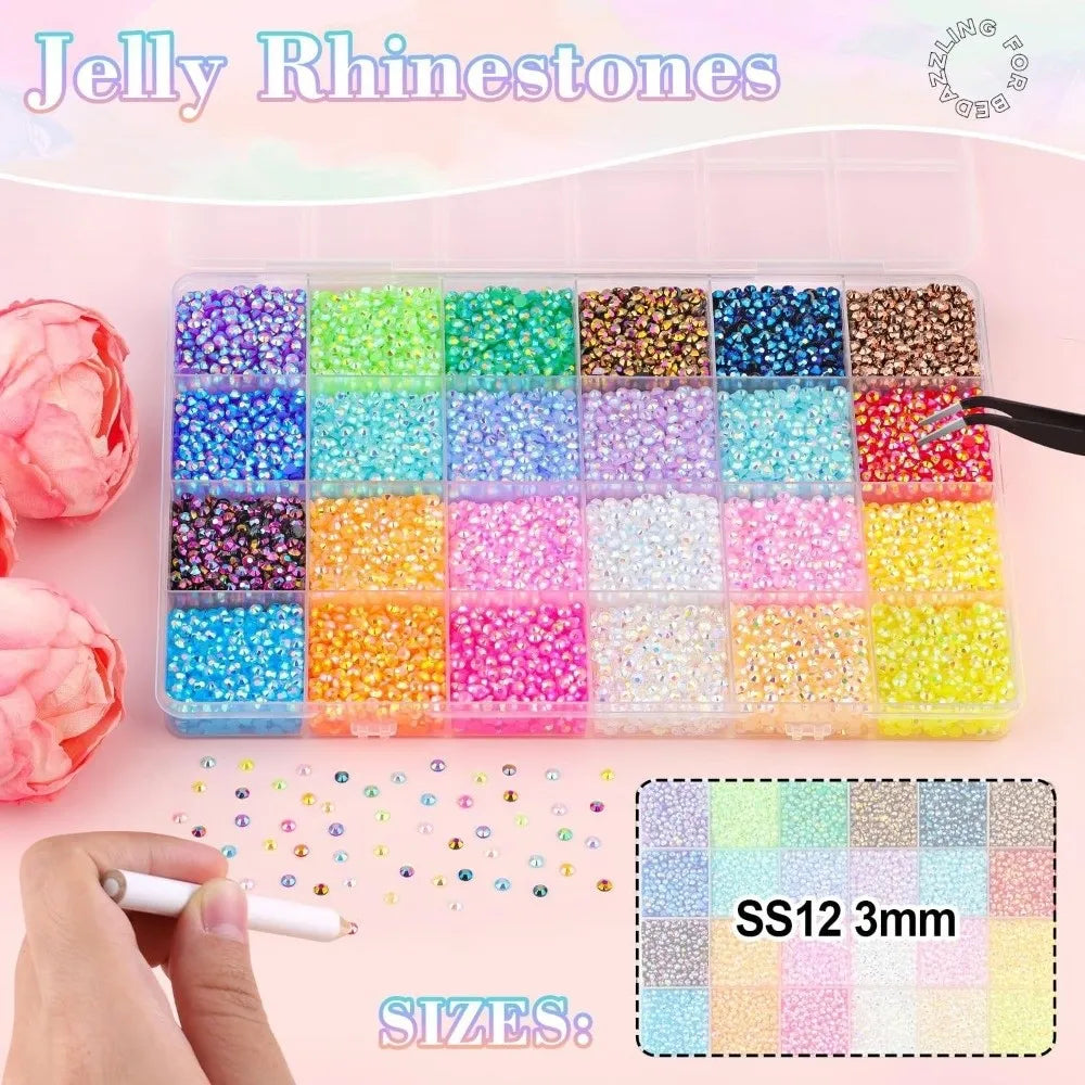 Multicolor Resin Rhinestone Kit Sparkling DIY Decoration Jelly Rhinestones Diamond Art Bedazzling Rhinestones