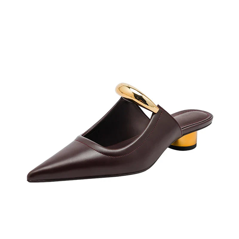 Pointed Toe Women's Slippers 2024 Summer Fashion Shallow Mouth Women's Mules Comfortable Wear Outside Ladies One Word Drag
