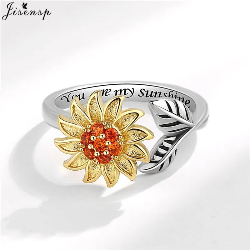 Luxury Fashion Fidget Spinner Ring Anxiety for Women Multiple Crystal Planet Butterfly Finger Rings Anti Stress Wedding Jewerly