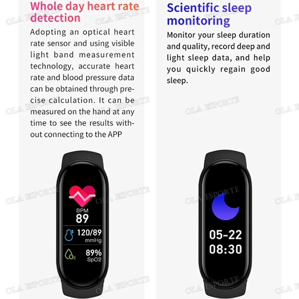 M7 Smart Band Watch Men Women Silicone Heart Rate Smart Band Varied Dial Fitness Tracker Fitness Sport Bracelet For Android HW12