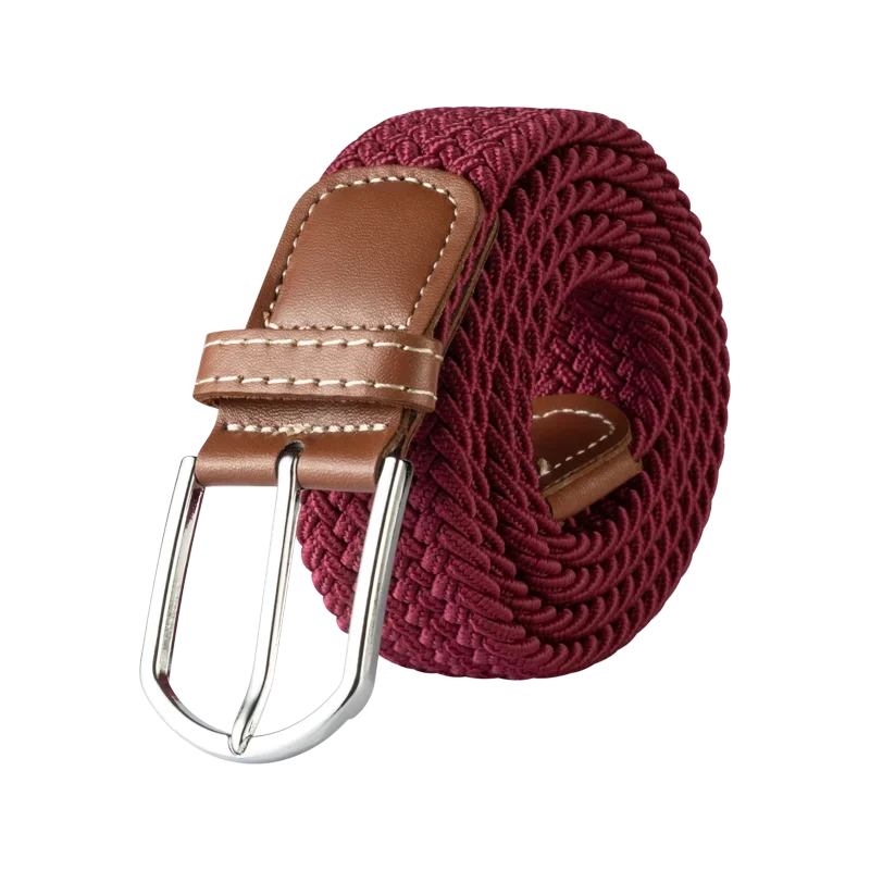 Black Female Casual Knitted Pin Buckle Men Belt Woven Canvas Elastic Expandable Braided Stretch Belts for Women Jeans Belts Belt