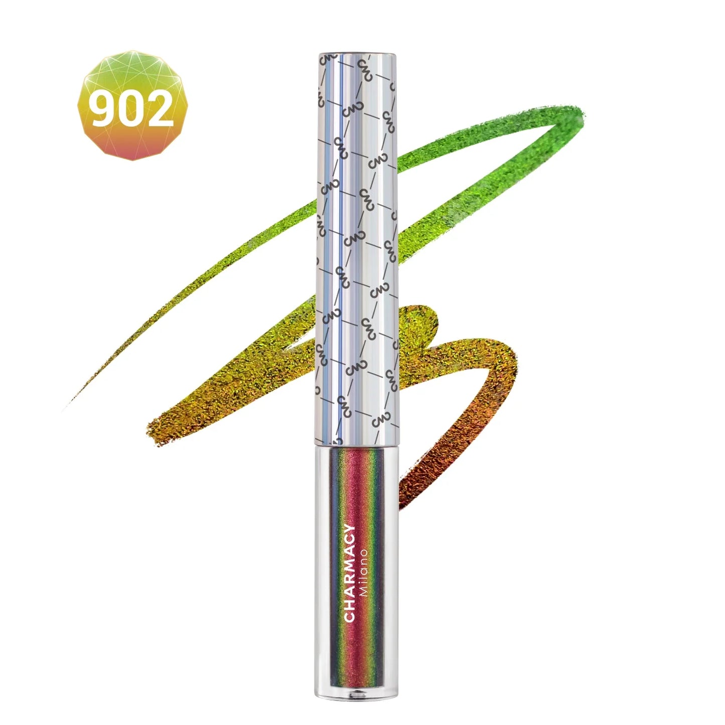 CHARMACY Duochrome Glitter Liquid Eyeliner Waterproof Long-lasting Ultra-Fine Tip Smudge-proof Eye Liner Makeup for Women