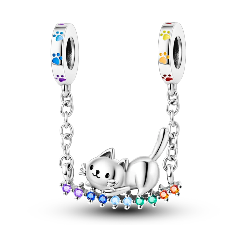 Charms Bead 925 Sterling Silver Pink Butterfly Luminous Firefly Dangle