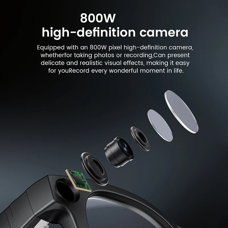 2026 New AI Smart Glasses 8MP HD Camera, 4GB Memory AI Translation, Shooting Everything Recognition Smart Glasses, 300MAH Men Women.