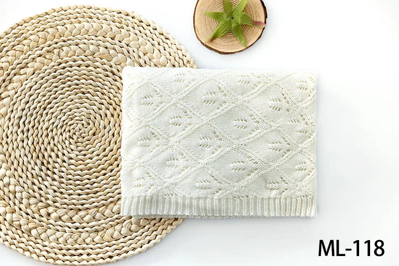 Newborn Photography Props Nordic Style Theme Set Knitted Hollow Jumpsuit Crochet Flower Hat Doll Rainbow Studio Baby Photo Props