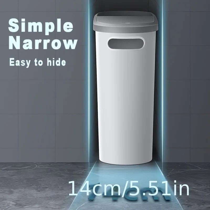 2/1 Pack Bathroom Trash Can, Small and Durable Trash Can with Built-in Handle, Easy to Clean Rust-proof.