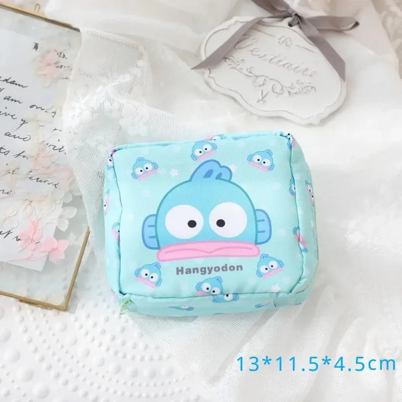 Sanrio Kuromi Storage Bag Cartoon Anime Figures Pochacco Cinnamoroll Purse Q Figural Cute Toy Bag Girls Birthday Christmas Gifts