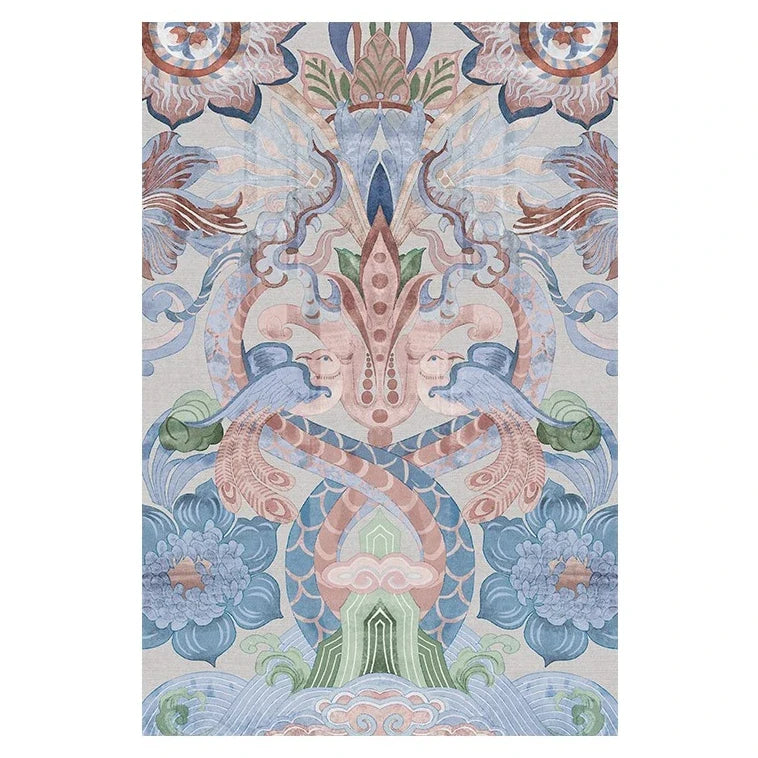 Light Luxury Cloakroom Carpet Home Non-slip Mat Large Area Bedroom Decor Washable Rug European Retro Carpets for Living Room