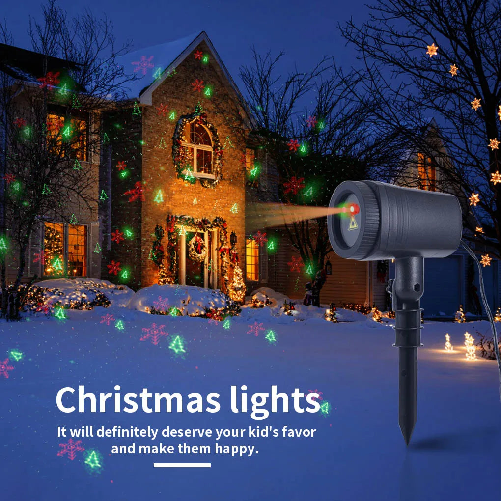 Christmas Outdoor Light Projector with Timer Function Remote Control Spotlight New Year Decoration US Plug