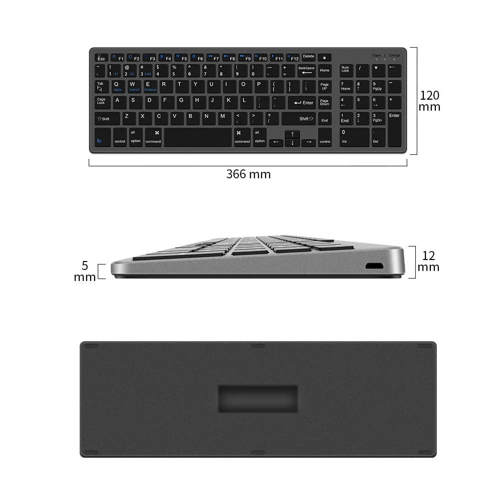 New Bluetooth 5.0 Wireless Keyboard Mouse Set 2.4G English 102 Keycaps For MacBook iPad Tablet Rechargeable Mice Keyboard Laptop