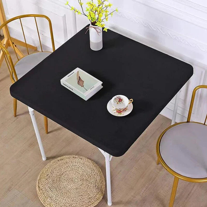 Square Elastic Edge Fitted Table Cover Outdoor Camping Picnic Tablecloth Wedding Banquet Cocktail Party Decor Table Cloth