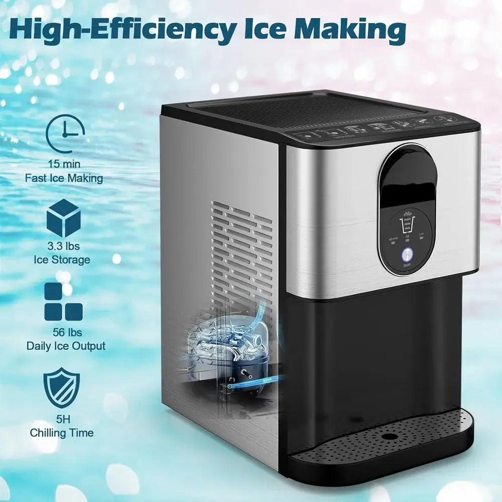 Countertop Ice Maker with Self-Cleaning, 56 lbs/Day, 0.63 Gal Tank for Home and Parties