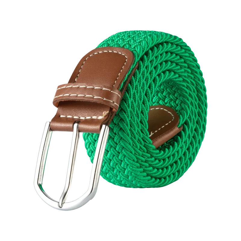 Black Female Casual Knitted Pin Buckle Men Belt Woven Canvas Elastic Expandable Braided Stretch Belts for Women Jeans Belts Belt