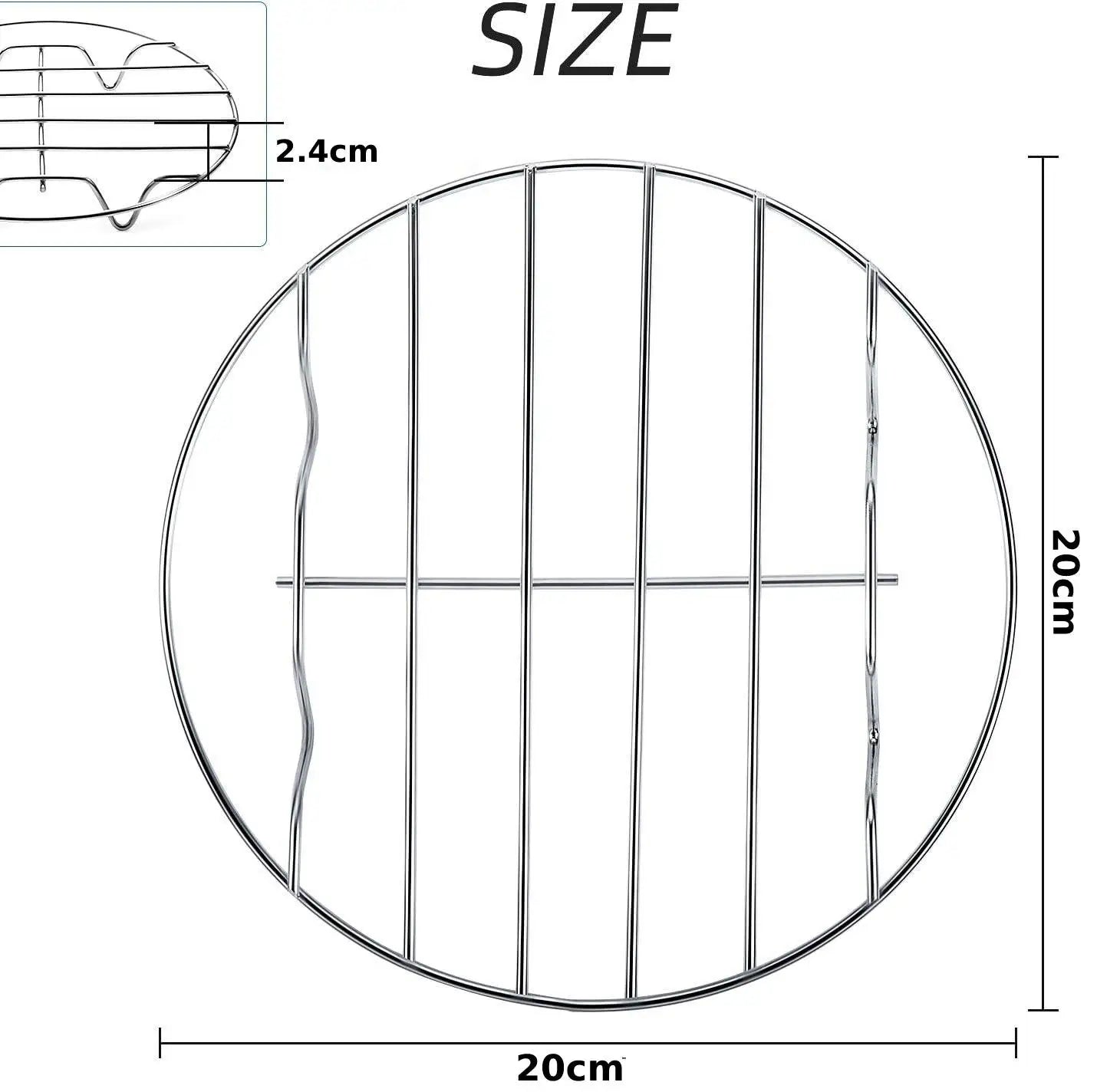 6/7/8 Inch Round Cooling Rack Stainless Steel Cooking Steaming Roasting Rack for Oven Pot Air fryer Pressure Cooker Cake Pan