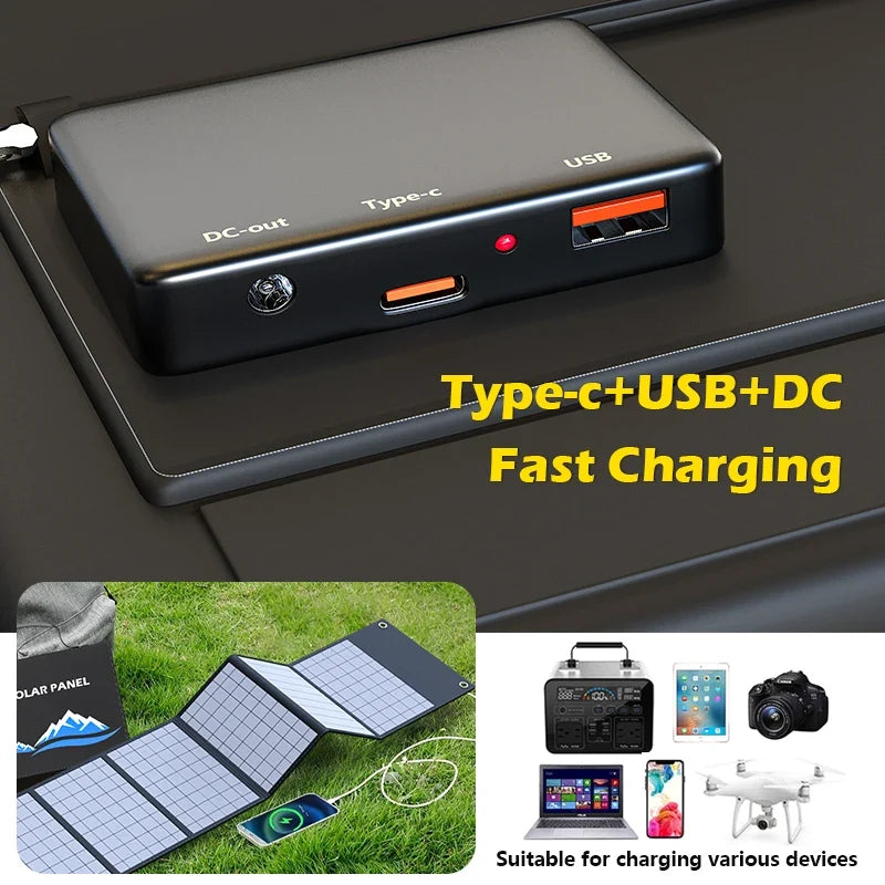 Portable Solar Panel Folding Bag 1000W, Fast Charging With USB+DC, Suitable For Outdoor Hiking, Camping, and Mobile Phones