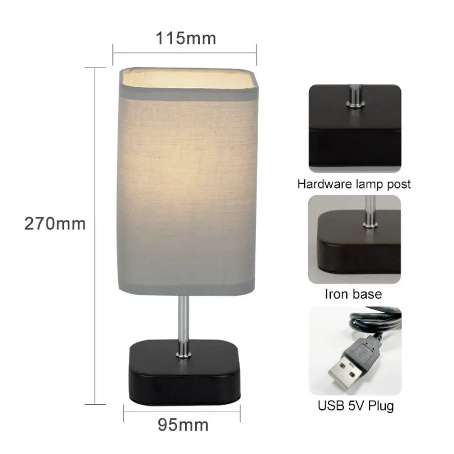MARPOU Led Desk Lamp Touch Control 5V Three Color Adjustable Temperature Bedroom Bedside Table Lamp for Minimalist Night Light