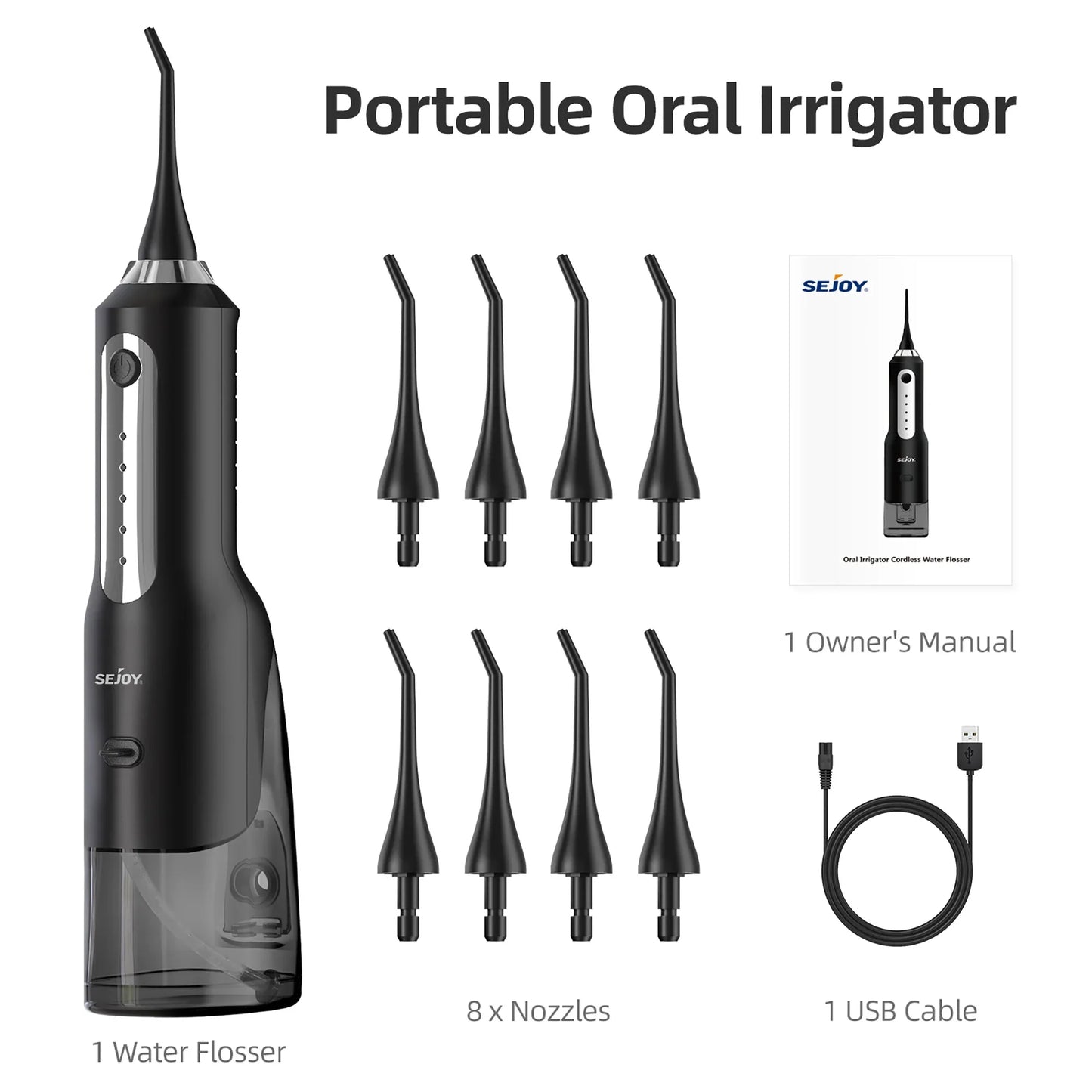SEJOY Water Flosser for Teeth Irrigator Teeth Whitening Tool Portable Water Pick Personal Care Appliances Dental Teeth Cleaner