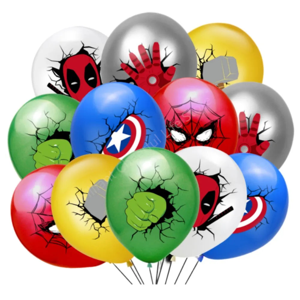 12 Inch Marvel Superhero Latex Balloon Set Avengers Spiderman Hulk  Boys Birthday Party Baby Shower Party Decorations Kid Toys