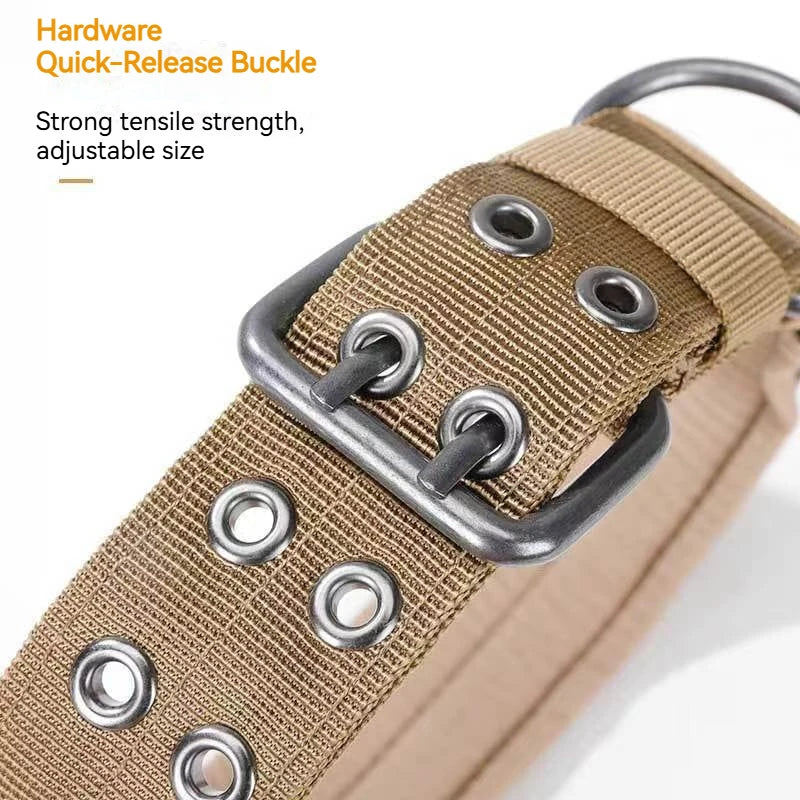 Adjustable Sturdy Tactical Dog Collar with Leash Set for Medium to Large Dogs Anti-Bite Durable Neck Collar For Strong Dogs